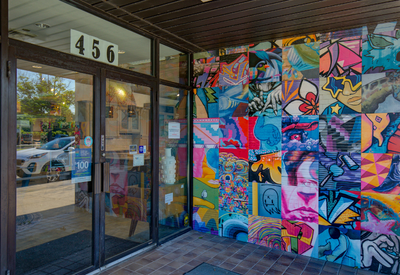 Front lobby of mural at FD & Design Carpet One